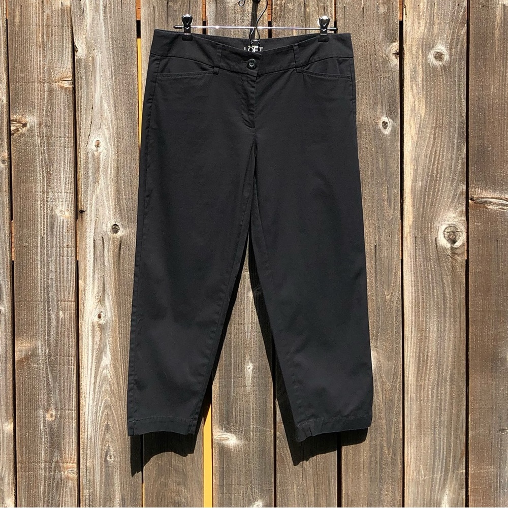 Loft curvy cropped black pant size 4